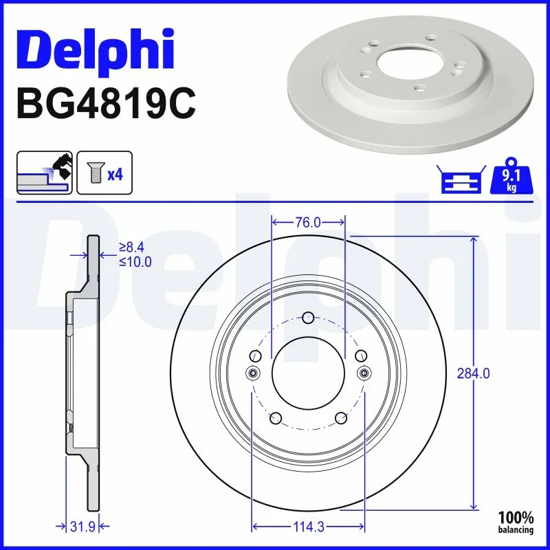 Brzdový kotouč DELPHI BG4819C