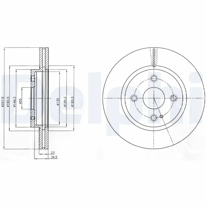 Brzdový kotouč DELPHI BG4254C