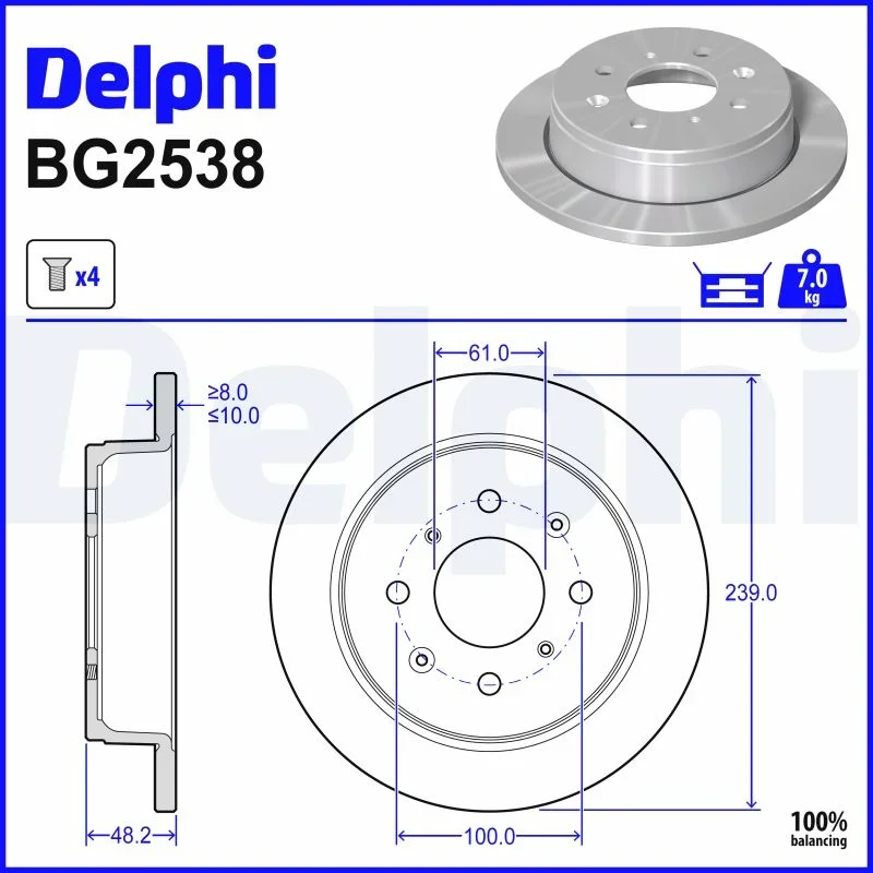Brzdový kotouč DELPHI BG2538