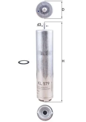 Palivový filtr KNECHT KL579D – OE 13327793672