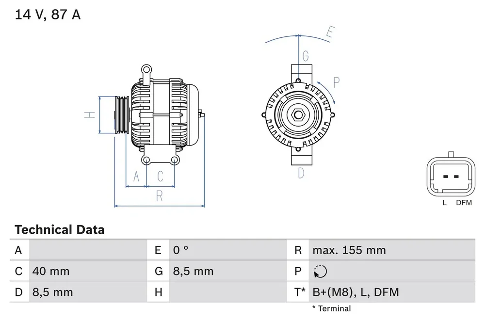 BO 0986042720 Alternátor BOSCH-výměnný díl