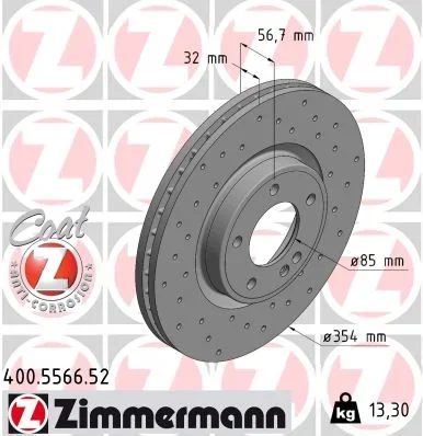 Kotouč brzdový ZIMMERMANN 400.5566.52