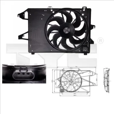 Větrák, chlazení motoru TYC 810-0008