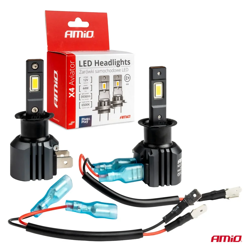 LED žárovky X4-series AVIATOR H3 6500K max 44W AMIO-03762 - Obrázek 5