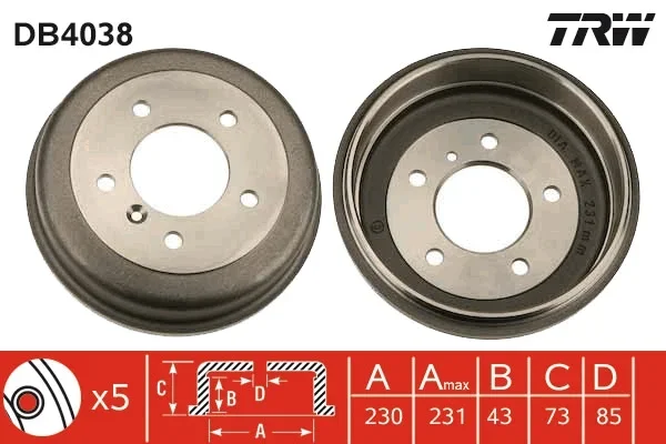 Brzdový buben TRW DB4038 Brzdový buben TRW DB4038