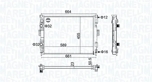 Chladič, chlazení motoru MAGNETI MARELLI 350213160600