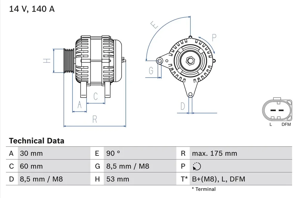 BO 0986080600 Alternátor BOSCH-výměnný díl