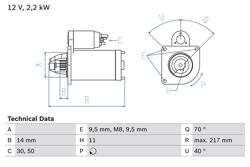 BO 0986023580 Startér BOSCH-výměnný díl