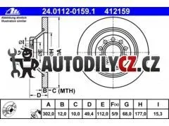 AT 412159 P/L brzdový kotouč ATE