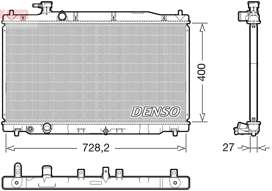 Chladič, chlazení motoru DENSO DRM40050 – OE 19010RZPG01 Chladič, chlazení motoru DENSO DRM40050 – OE 19010RZPG01
