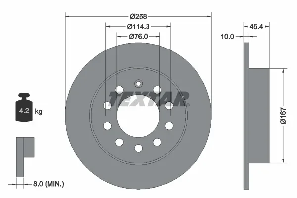 Brzdový kotouč TEXTAR 92166700 – OE 584112C000