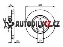 BO 0986479040 Brzdový kotouč BOSCH, lakovaný, High Carbon 86028