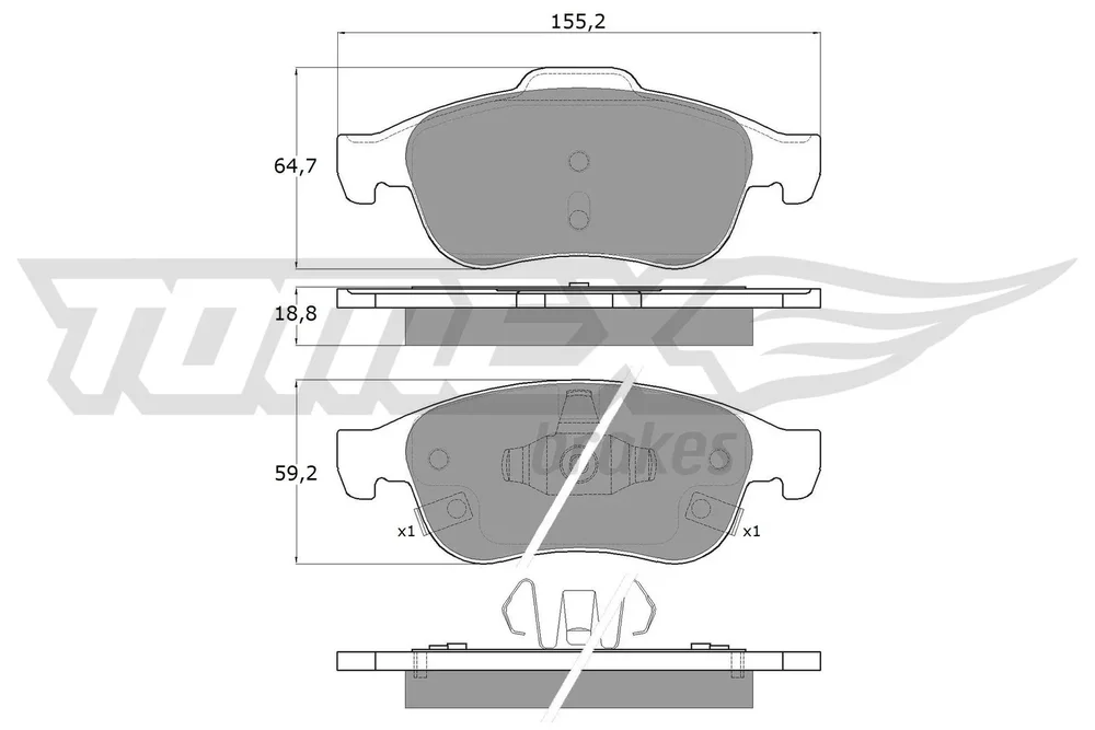Sada brzdových destiček, kotoučová brzda Tomex Brakes TX18-18