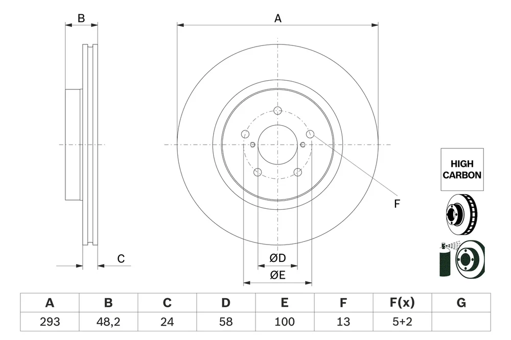 Brzdový kotouč BOSCH 0986479H28 – OE 26300FL010