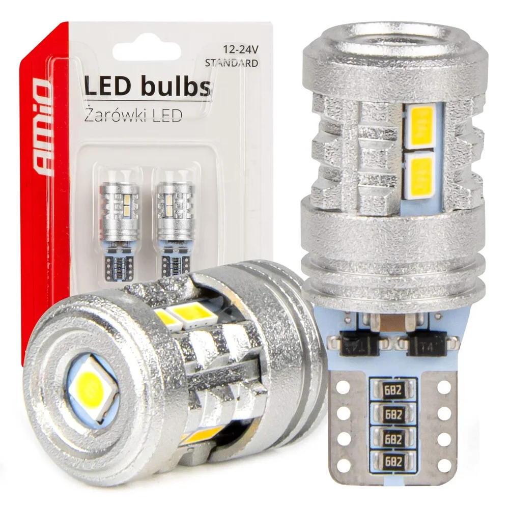 LED STANDARD BULBS T10 W5W 6×3020 + 1×3030 SMD White 12V/24V AMiO-03718 LED STANDARD BULBS T10 W5W 6×3020 + 1×3030 SMD White 12V/24V AMiO-03718