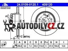 AT 409120 P/L brzdový kotouč ATE