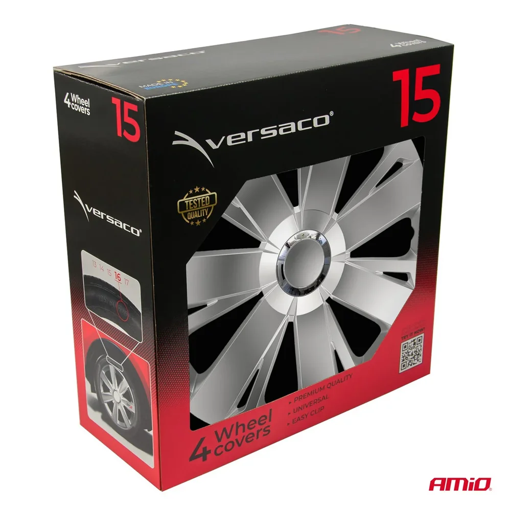 Poklice Energy 15” stříbrná sada 4ks COLOR BOX Versaco 5783 - Obrázek 4