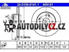 AT 409141 P/L brzdový kotouč ATE