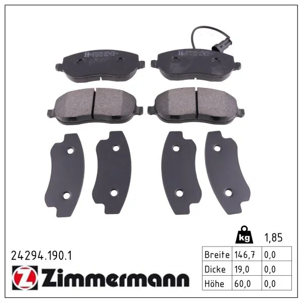 Sada brzdových destiček, kotoučová brzda ZIMMERMANN 24294.190.1