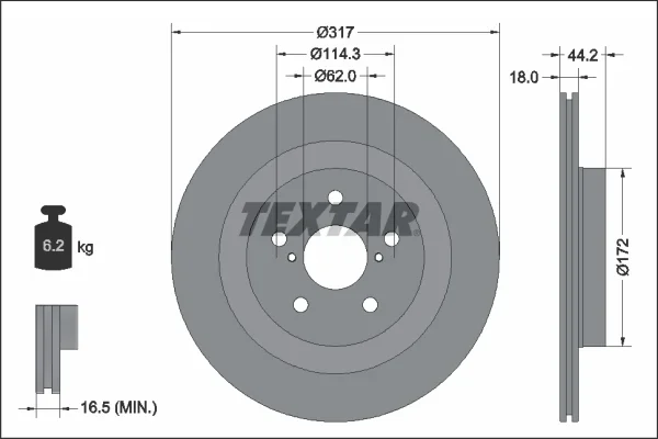Brzdový kotouč TEXTAR 92343103