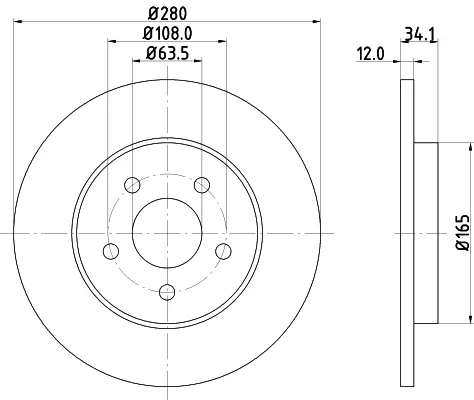 Brzdový kotouč HELLA 8DD355108-061