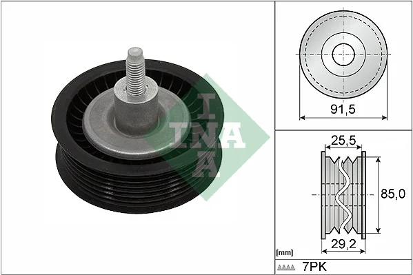 Vratná/vodicí kladka, klínový žebrový řemen Schaeffler INA 532090910