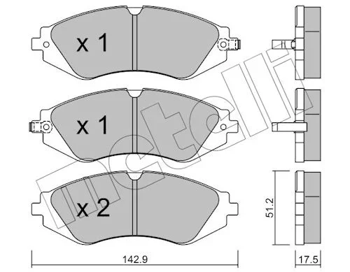 Sada brzdových destiček, kotoučová brzda METELLI 22-0294-0