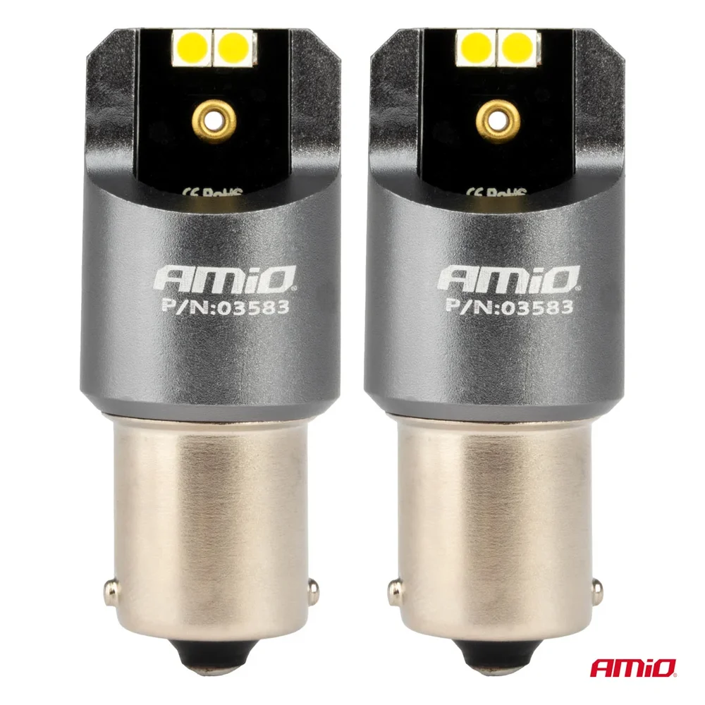 LED CANBUS PRO series BA15S P21W 4x3030 SMD White 12/24V AMIO-03583 - Obrázek 2