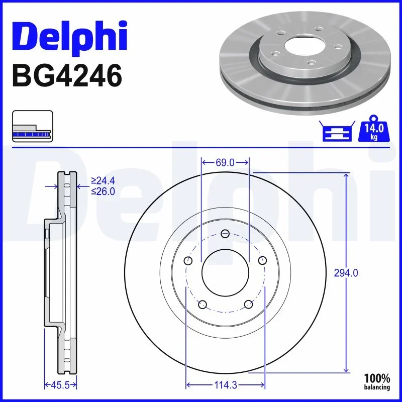Brzdový kotouč DELPHI BG4246