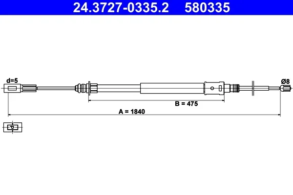 Tazne lanko, parkovaci brzda ATE 24.3727-0335.2 – OE 4745R5