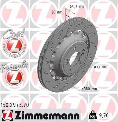 Brzdový kotouč ZIMMERMANN 150.2973.70 – OE 34118072019