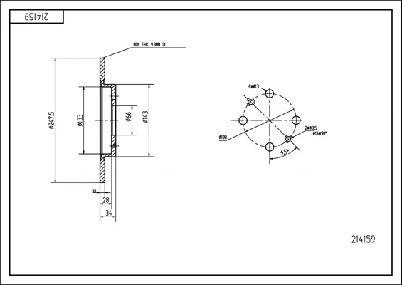 BRZ.KOTOUČ /P/ PEUGEOT 205,309,ZX HART 214159