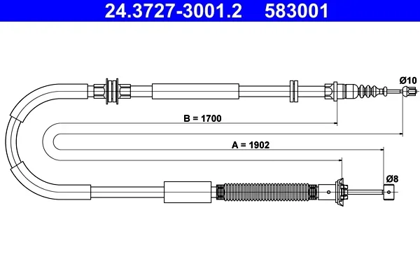 Tazne lanko, parkovaci brzda ATE 24.3727-3001.2 – OE 51808306
